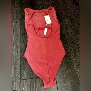 Andie Corsica one piece pink/peach XS high neck swim